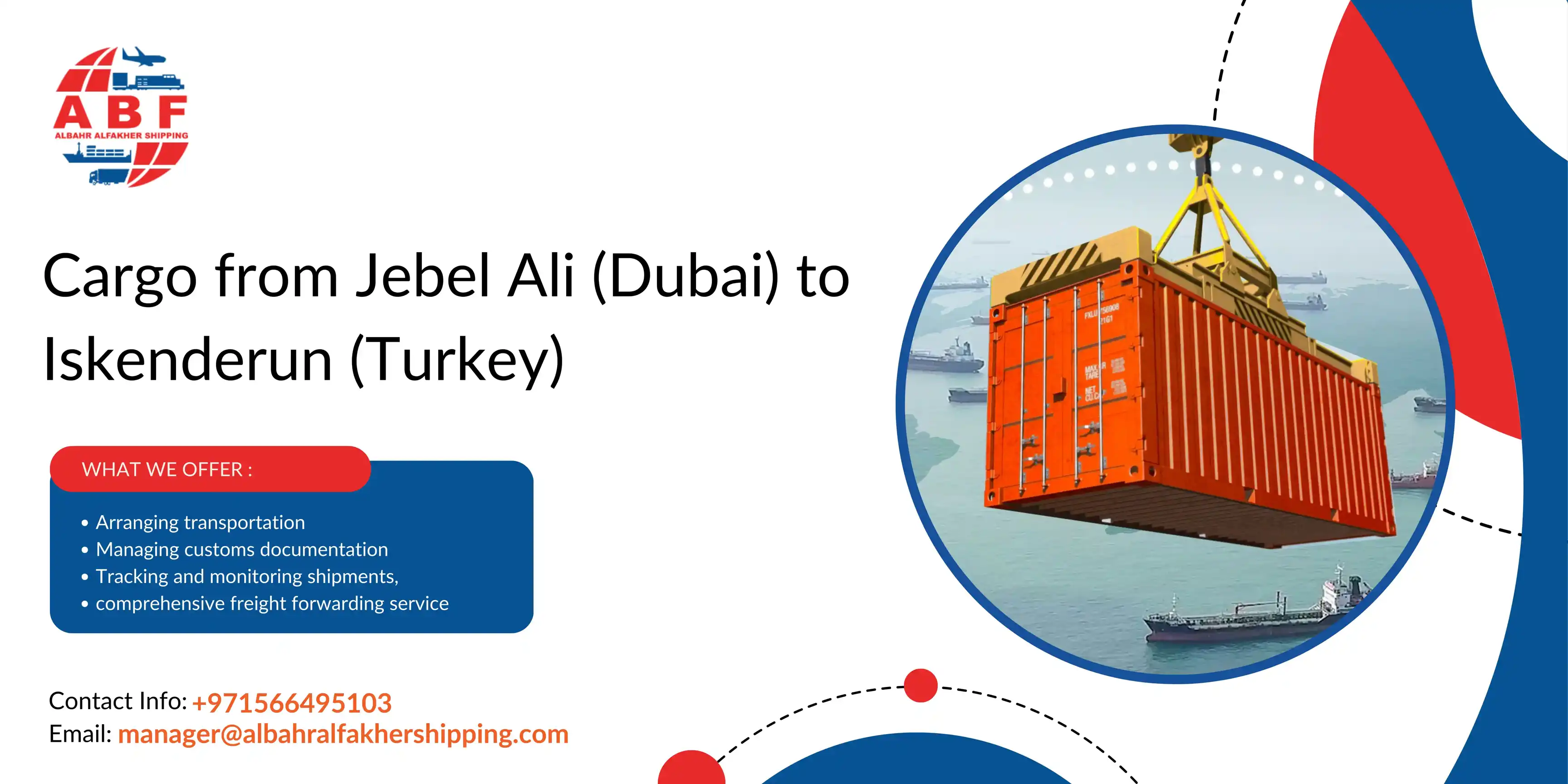 Ship cargo Dubai to Turkey! Jebel Ali to iskenderun Port.